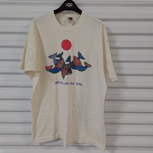 Vtg 1996 Uptown Art Fair Graphics Short Sleeve Crewneck T-shirt 2XL